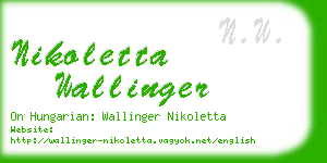 nikoletta wallinger business card